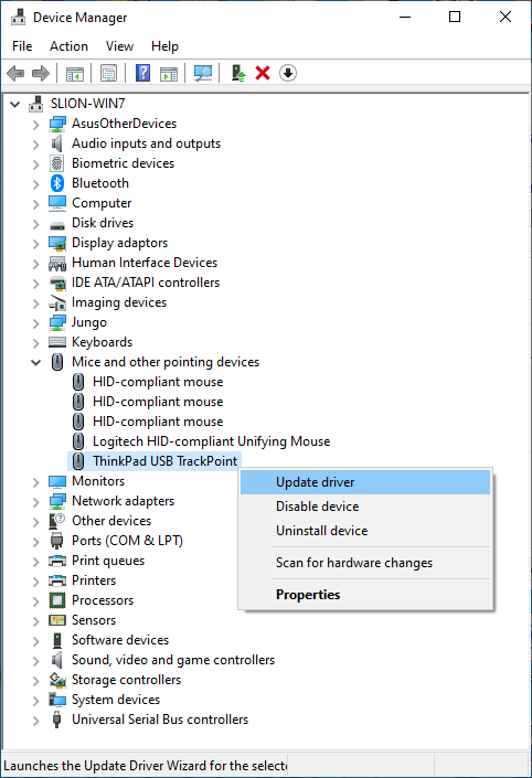 Update driver from Device Manager